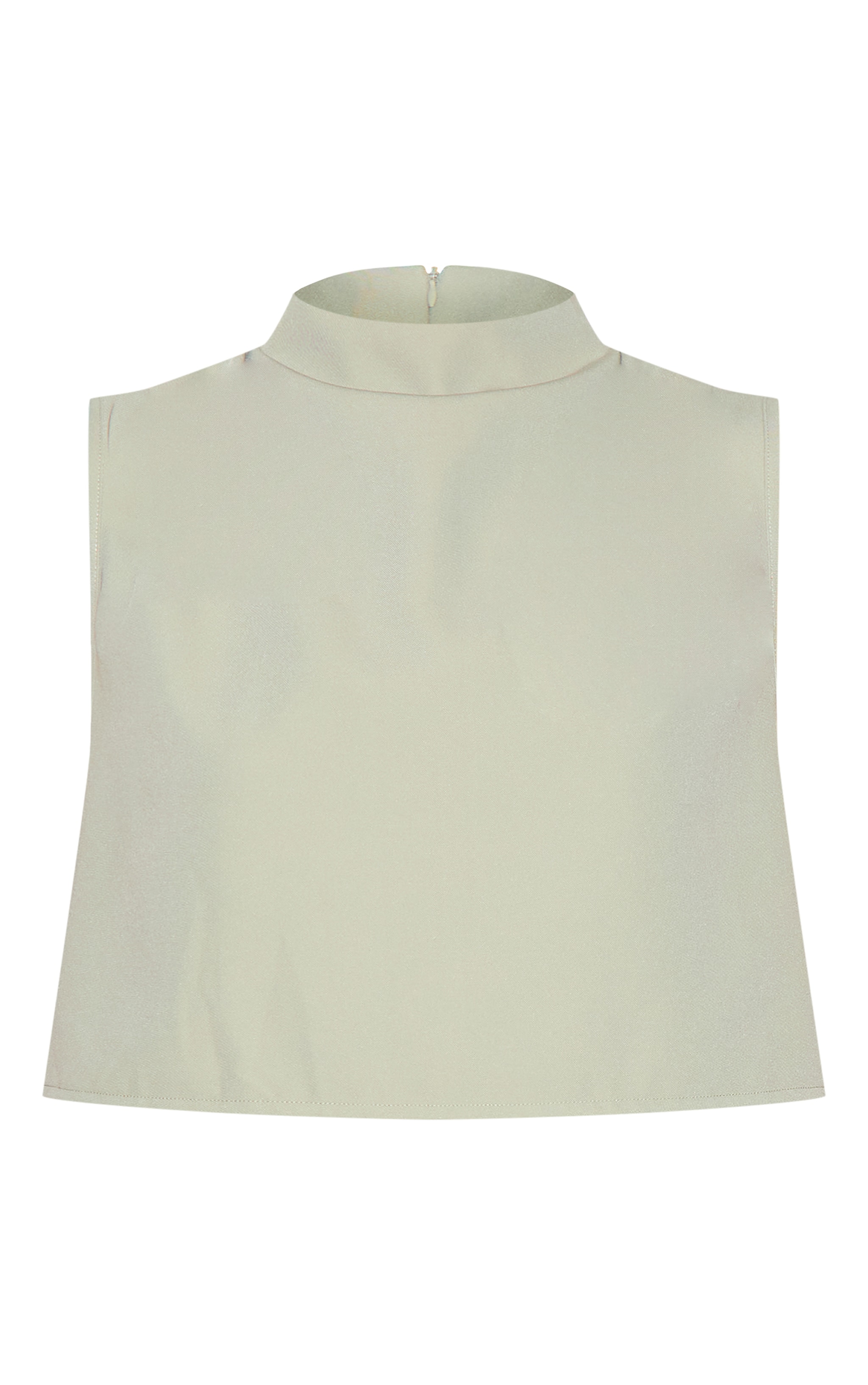 Sage Woven Pleated Boxy Top image 5