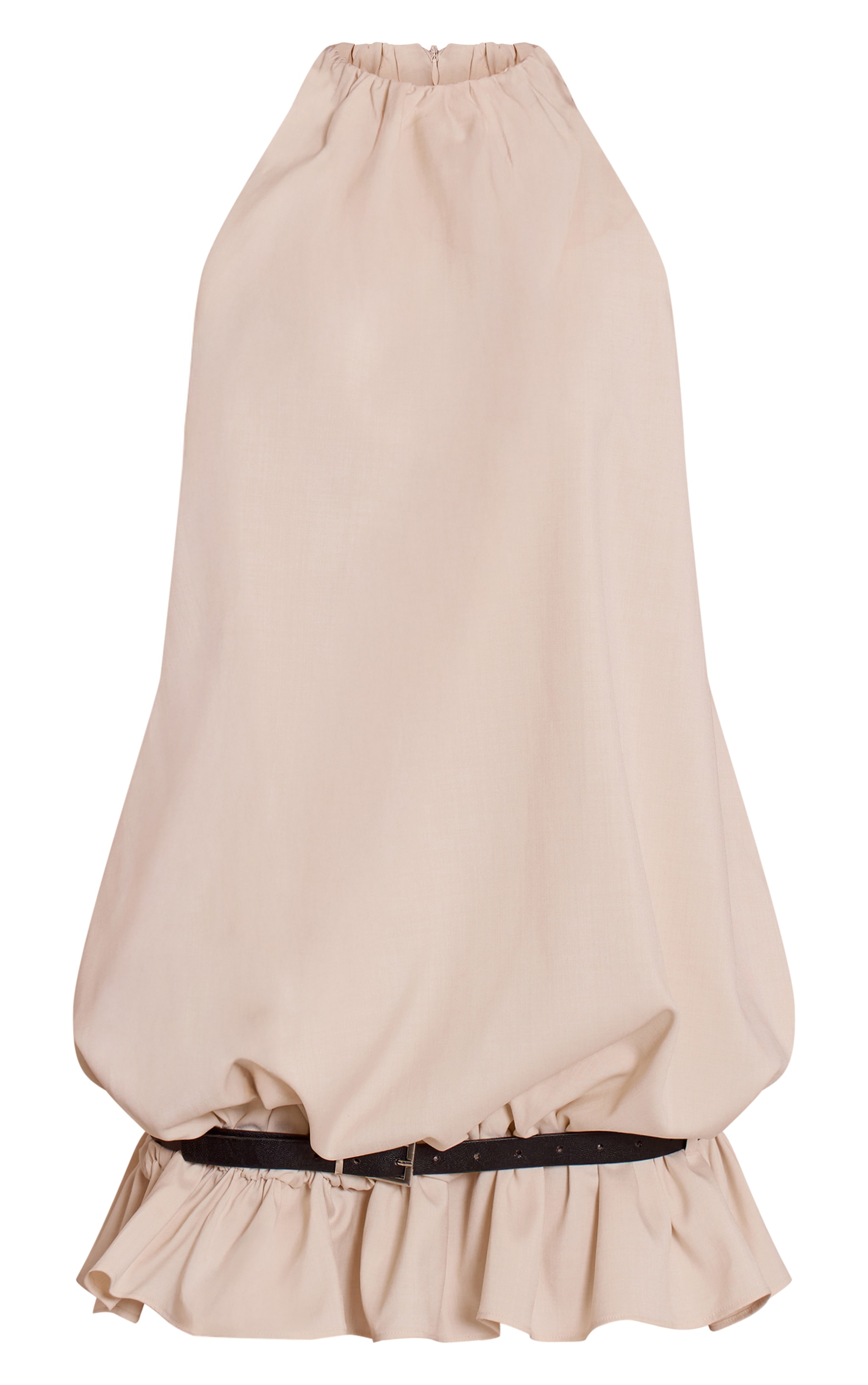Cream Puffball Belted Dress image 5