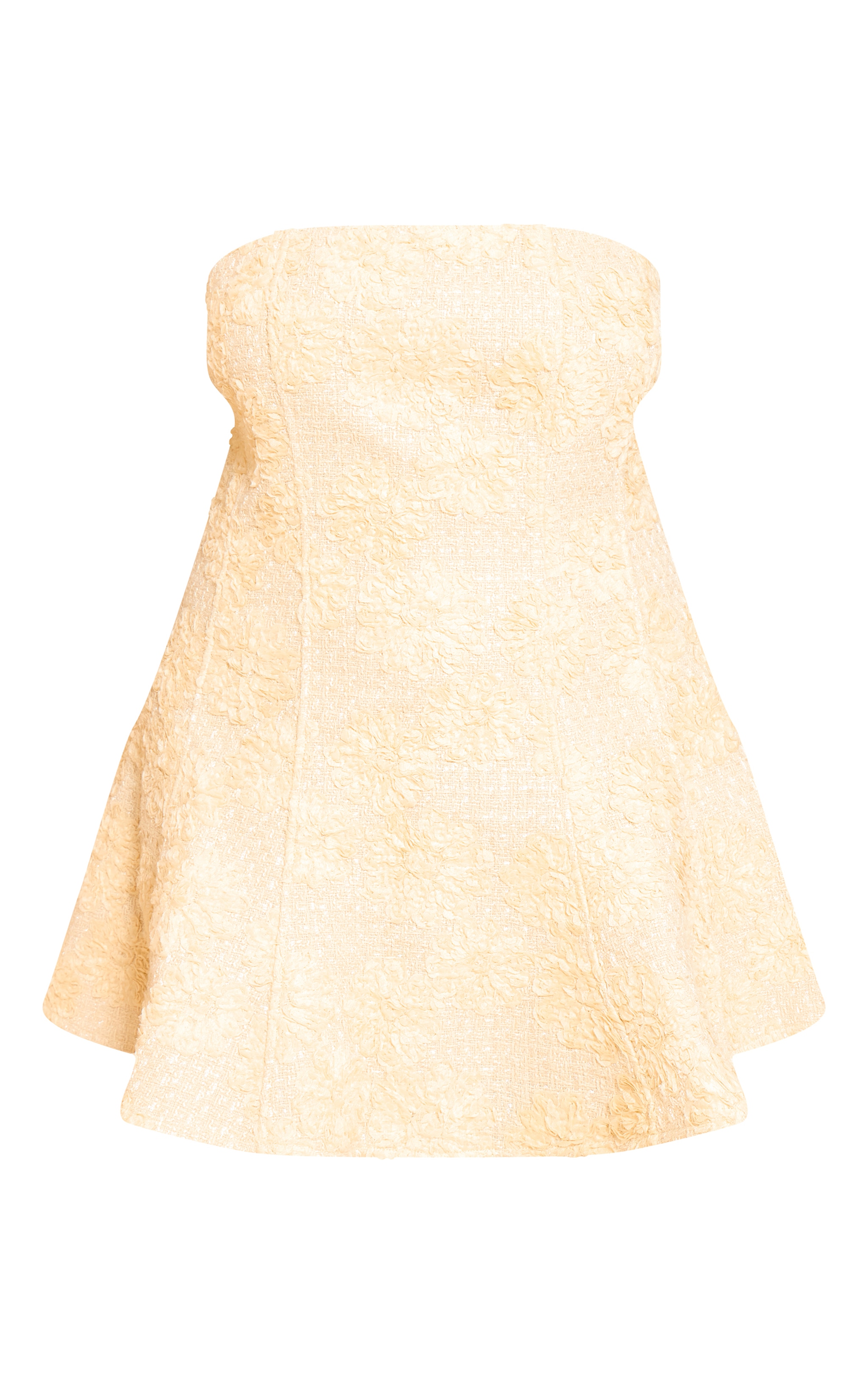 Plus Lemon Floral Jacquard Boucle Skater Dress image 5