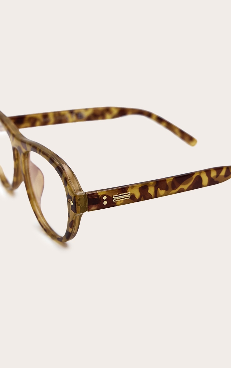 Tortoiseshell Round Aviator Blue Light Readers image 3