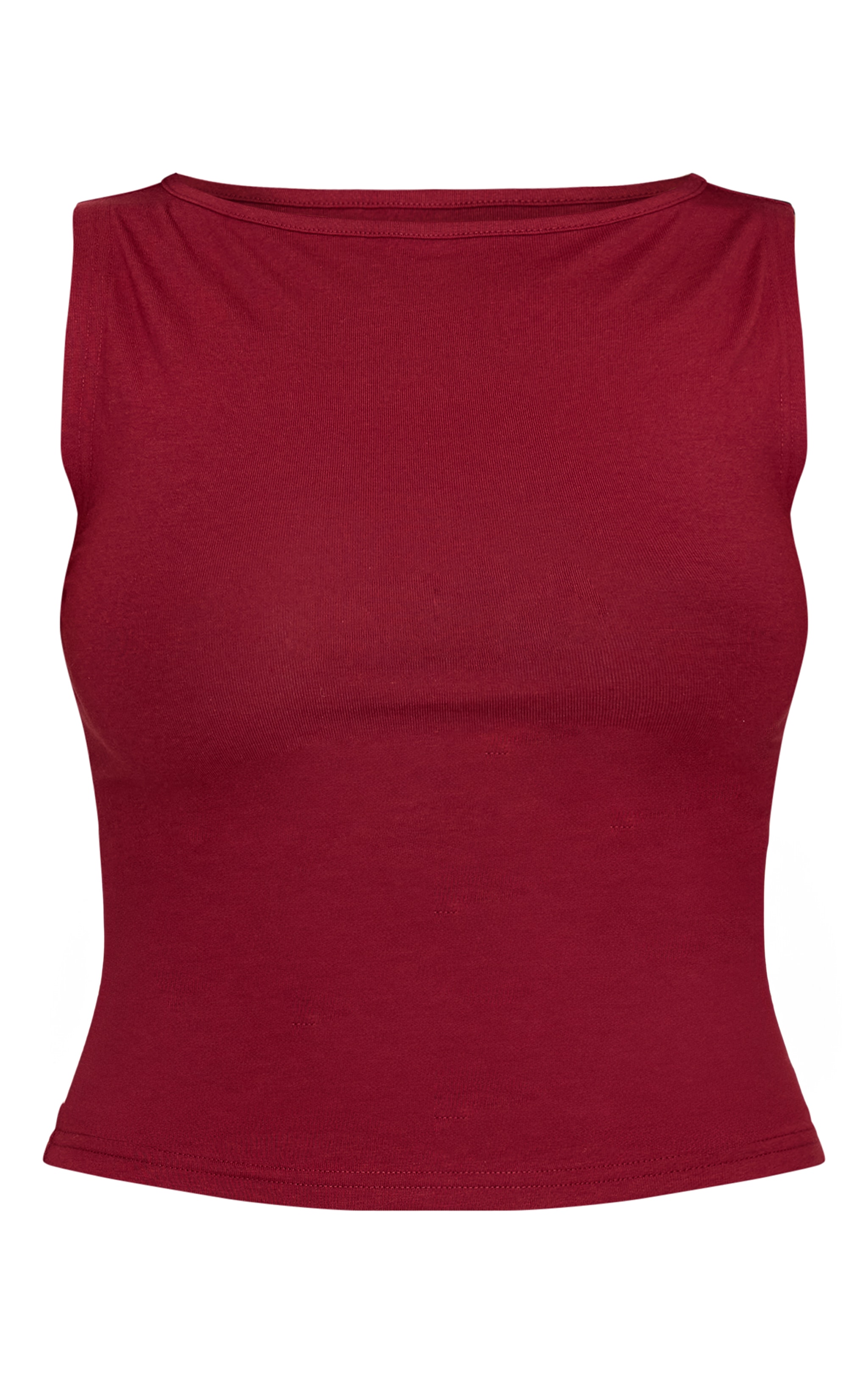 Burgundy Modal Cotton Boatneck Long Top image 5