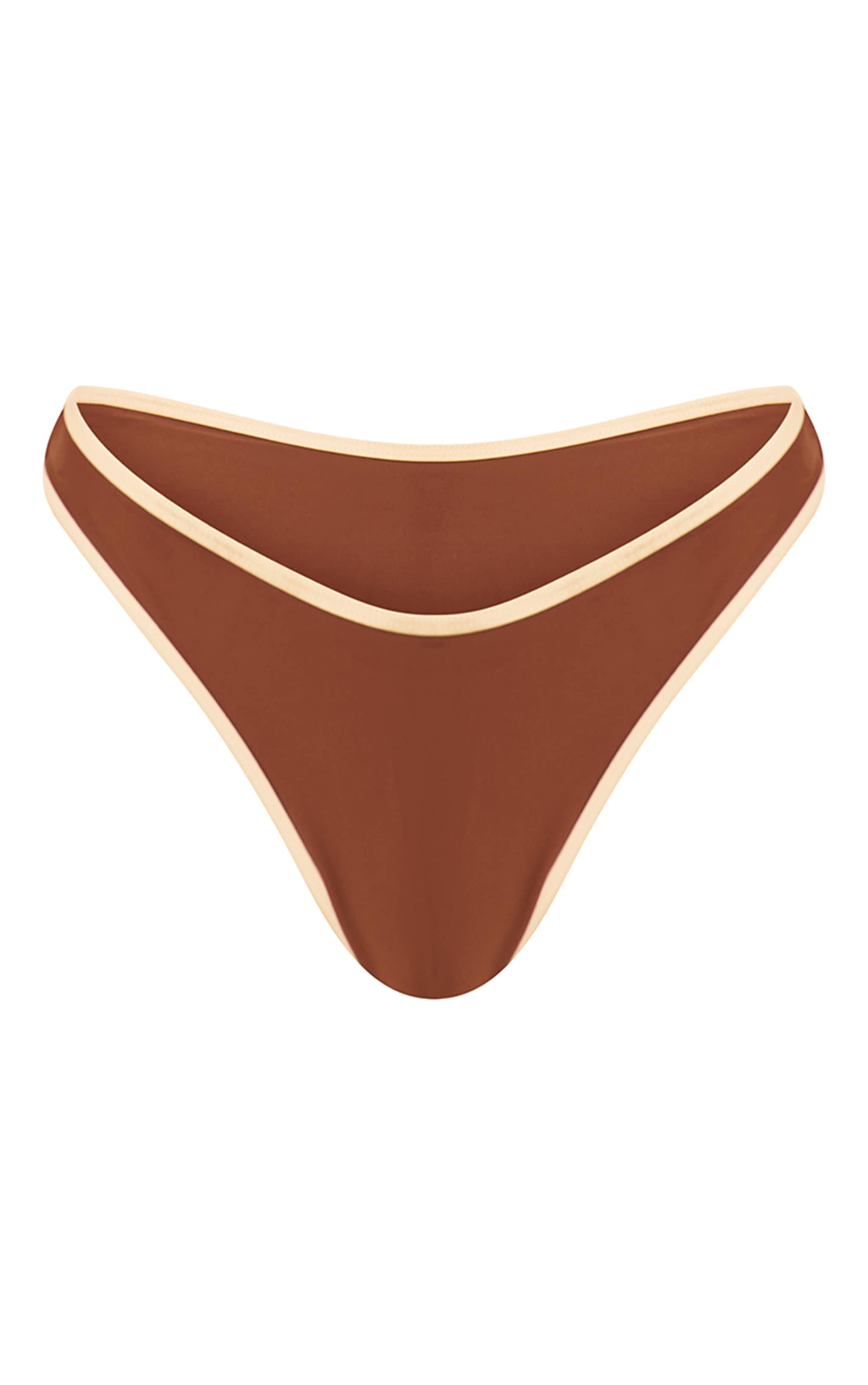Chocolate Contrast Binding Tanga Bikini Bottoms image 1