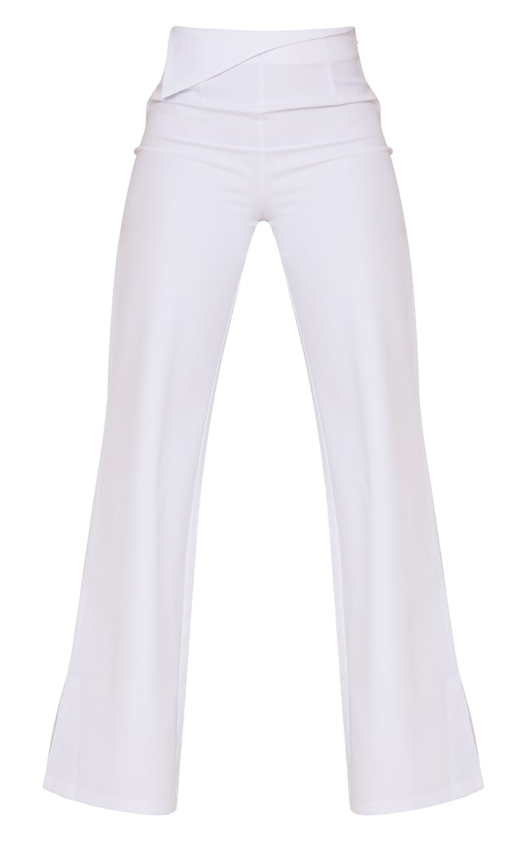 Tall White High Waisted Woven Suit Trousers image 5