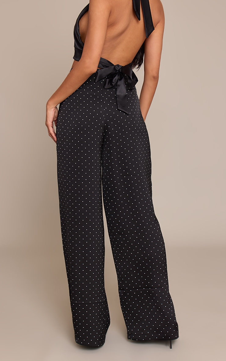 Black Polka Dot Straight Leg Pants image 3