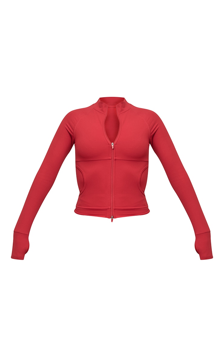 Veste de sport Sculpt rouge à poches et zip doublé image 5
