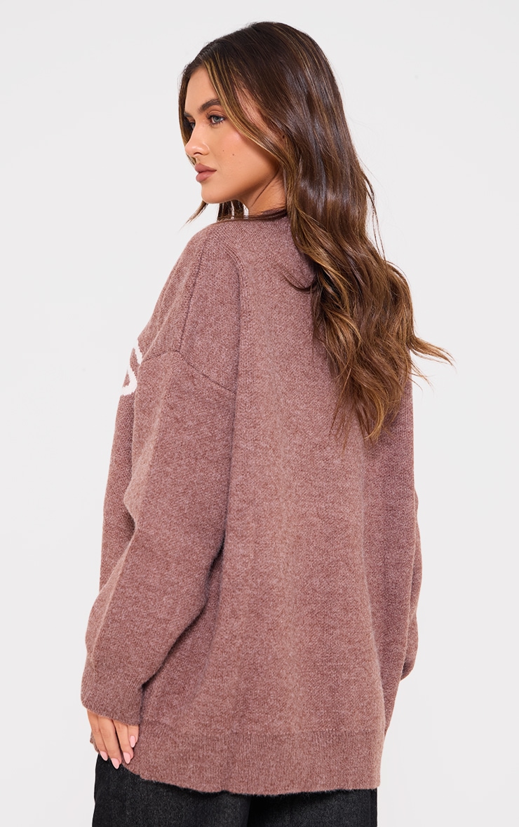 Mocha Paris Jacquard Knitted Sweater image 2