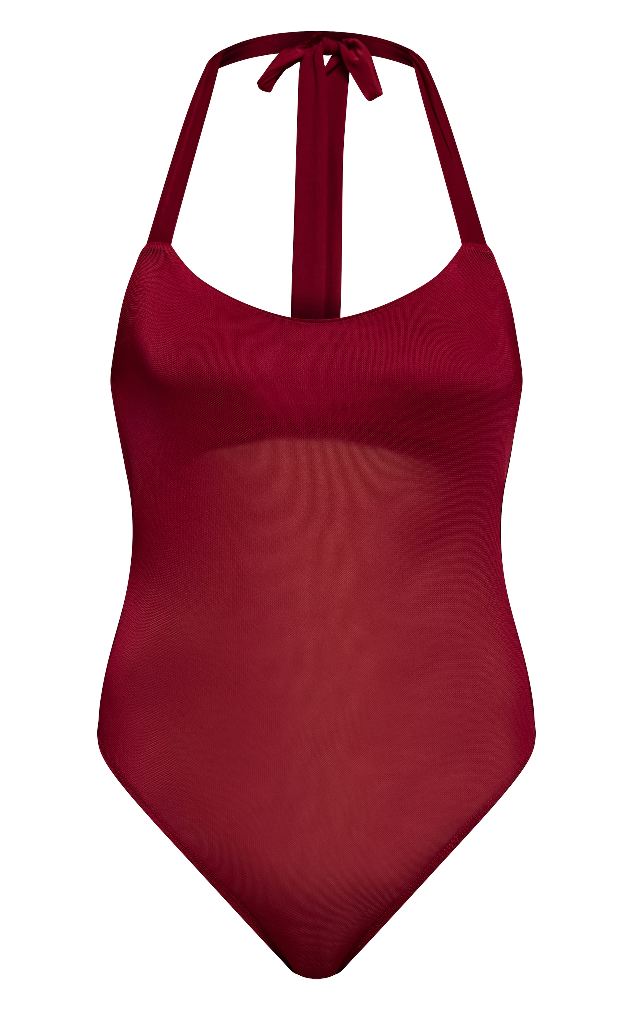Wine Bust Detail Mesh Halterneck Bodysuit image 5