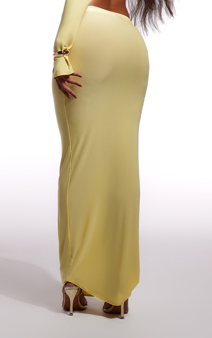 Butter Cream Slinky Low Rise Maxi Skirt image 3