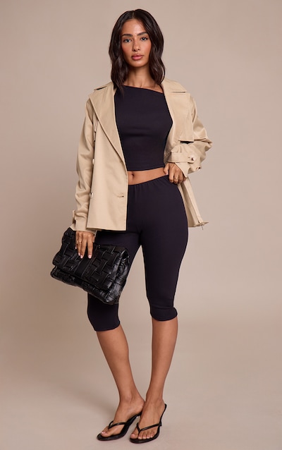 Petite Black Fitted Capri Pants