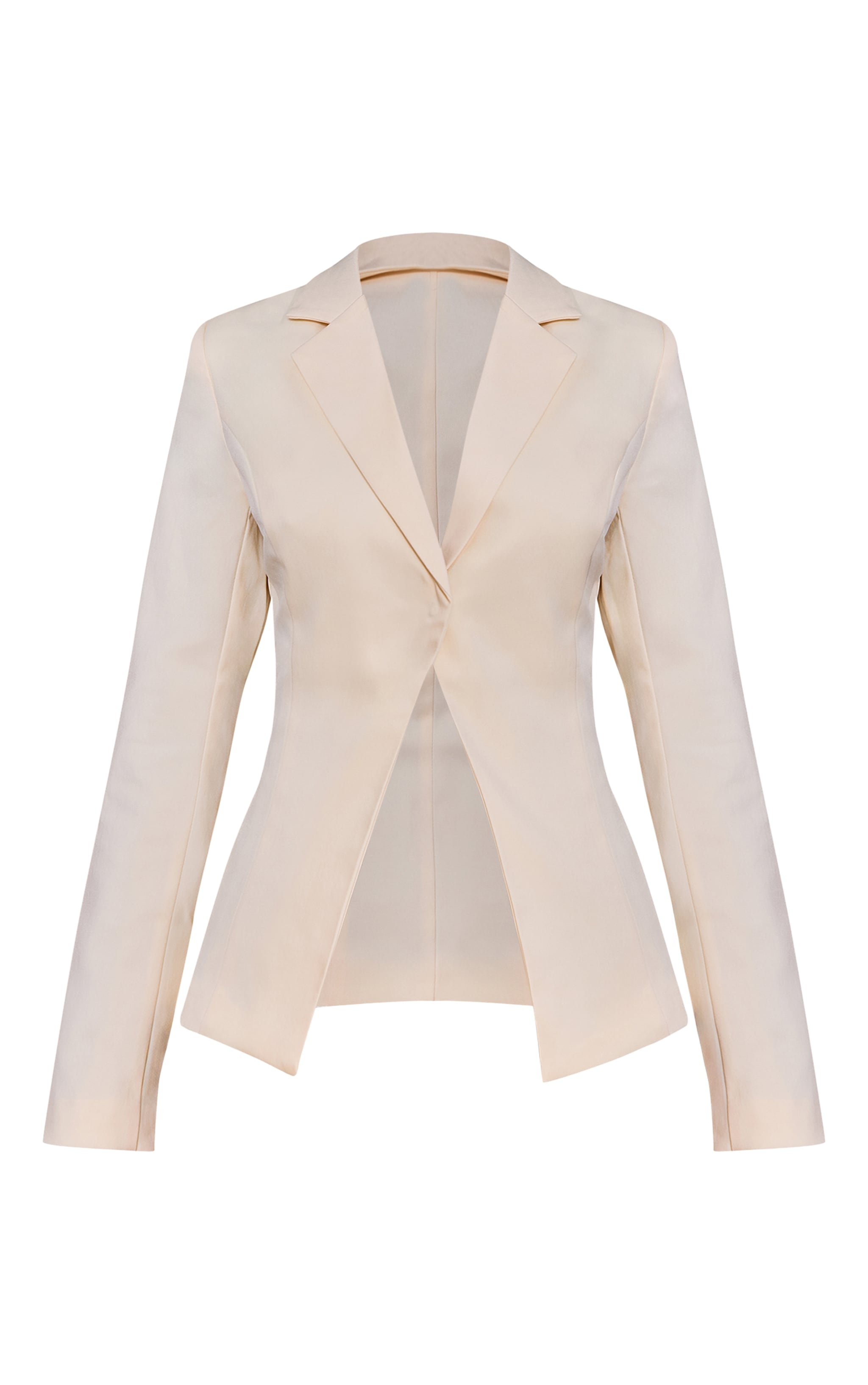 Petite Cream Open Cinched Waist Blazer image 5