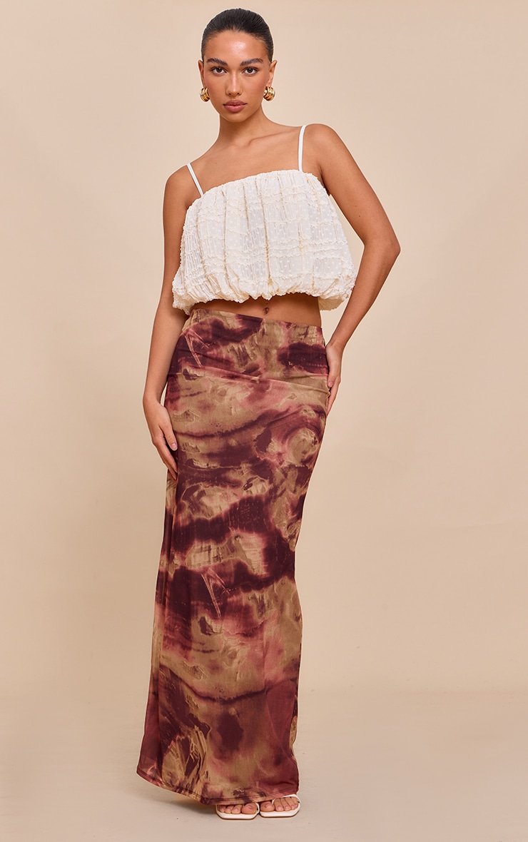 Purple Abstract Print Maxi Skirt image 1
