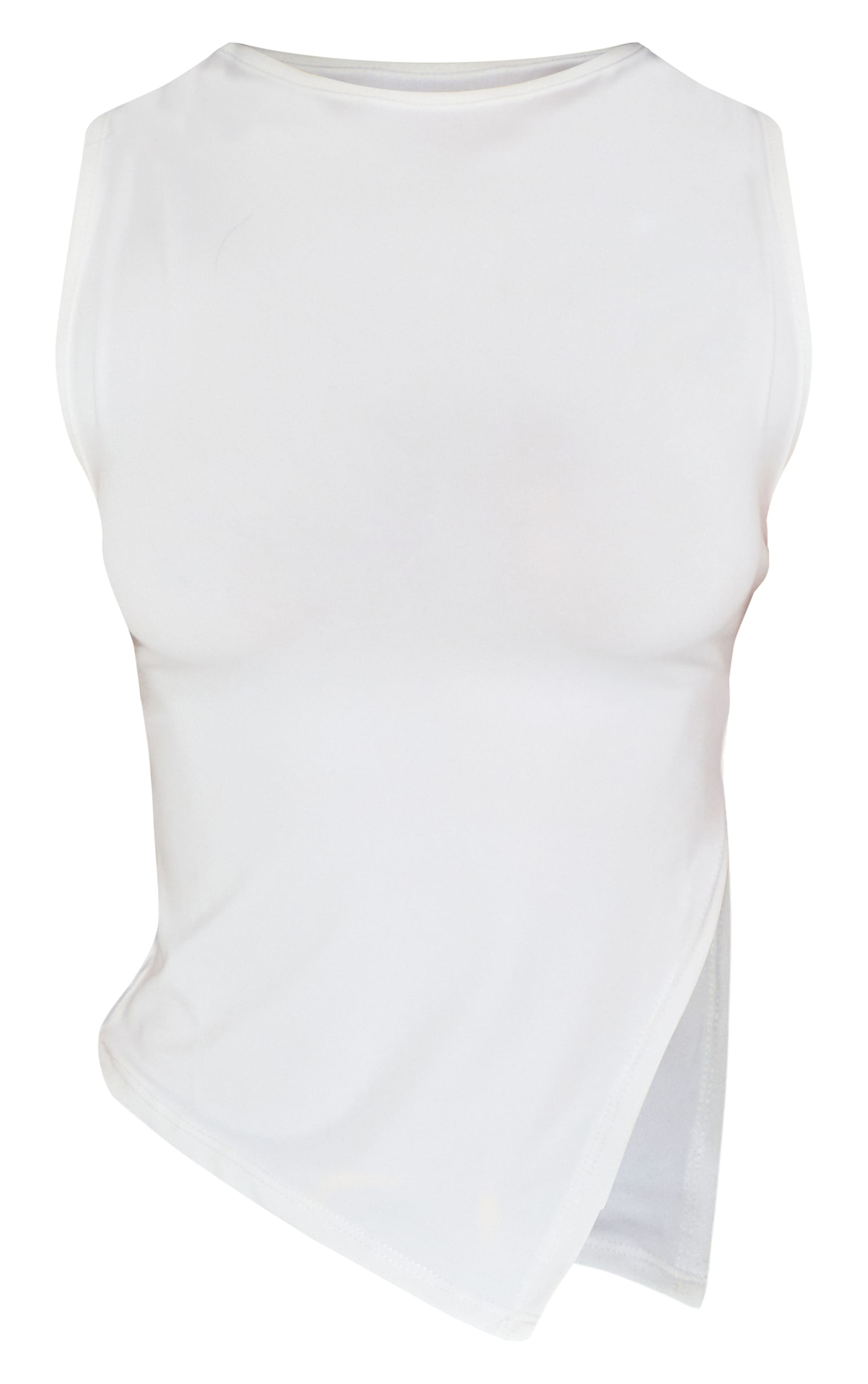 Petite White Asymmetric Longline Top image 5