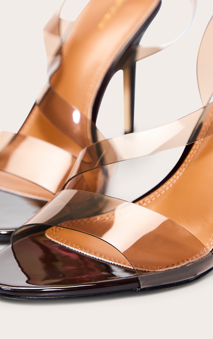 Sandales rondes en Plexiglas chocolat à talon image 5