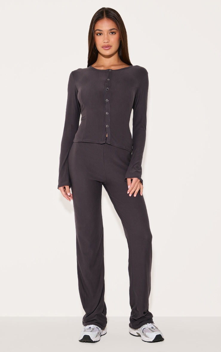 Charcoal Soft Touch Straight Leg Pants image 1