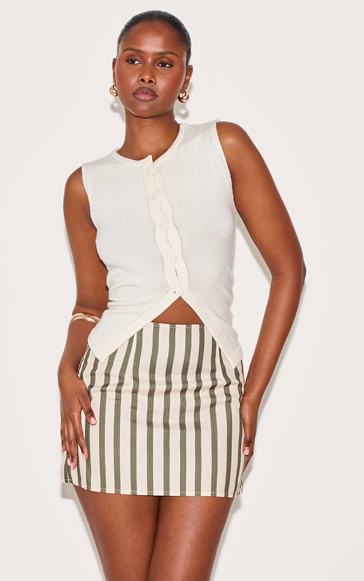 Sage Stripe Mini Skirt image 4