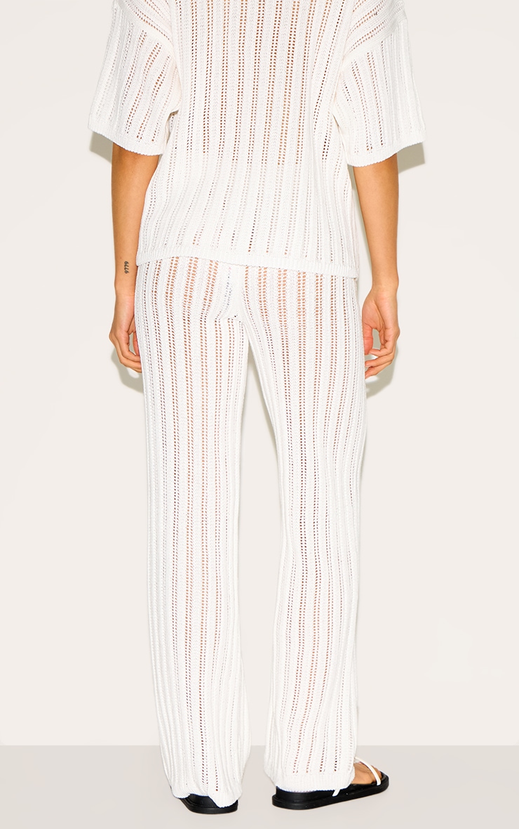  Cream Crochet Knitted Pant image 3