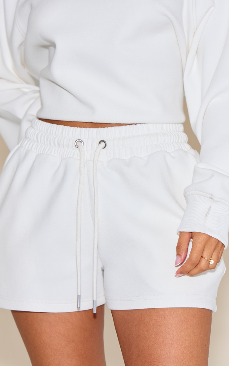 Petite Cream Elasticated Waist Sweat Shorts image 5