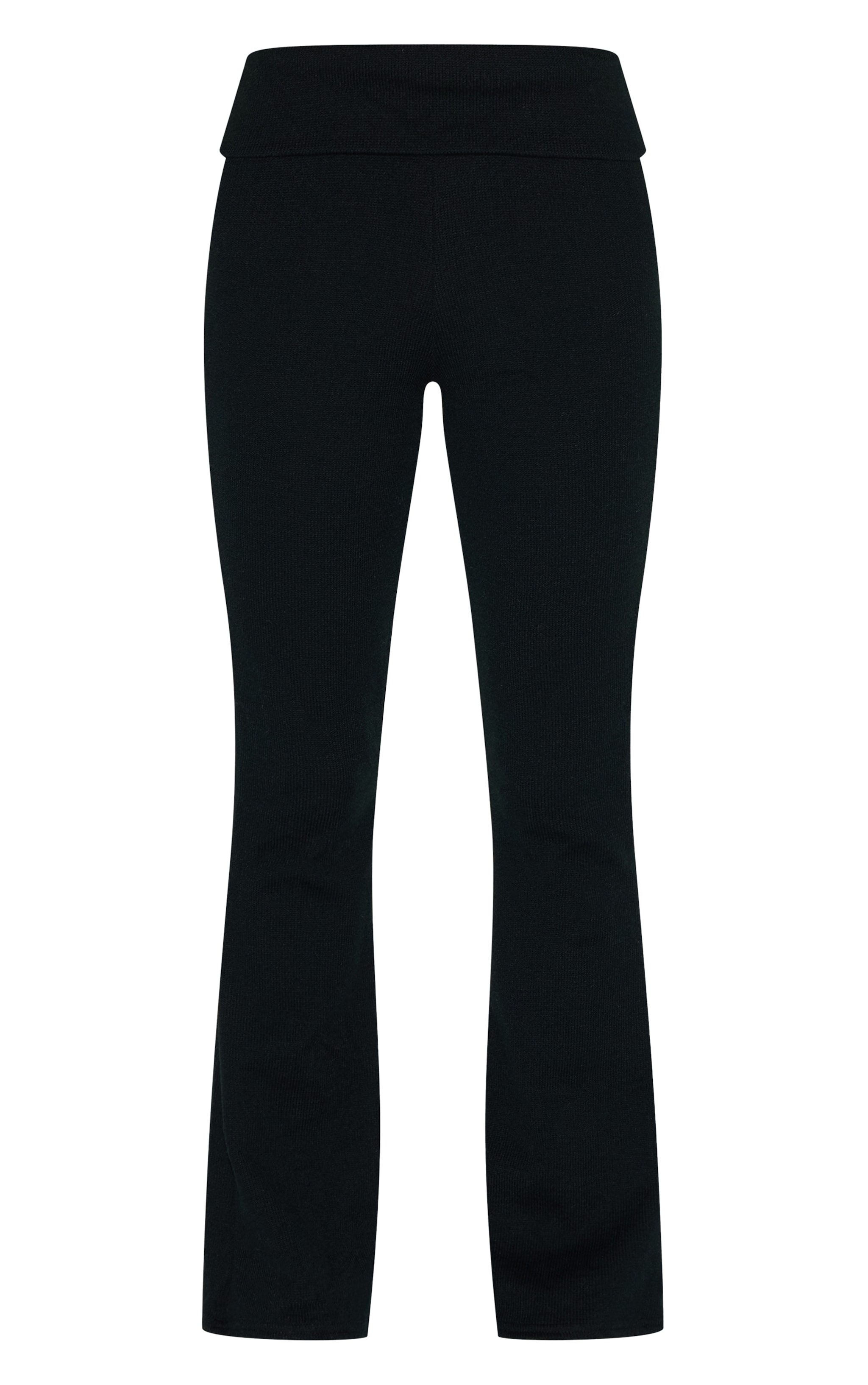 Black Wide Rib Fold Over Flares image 5