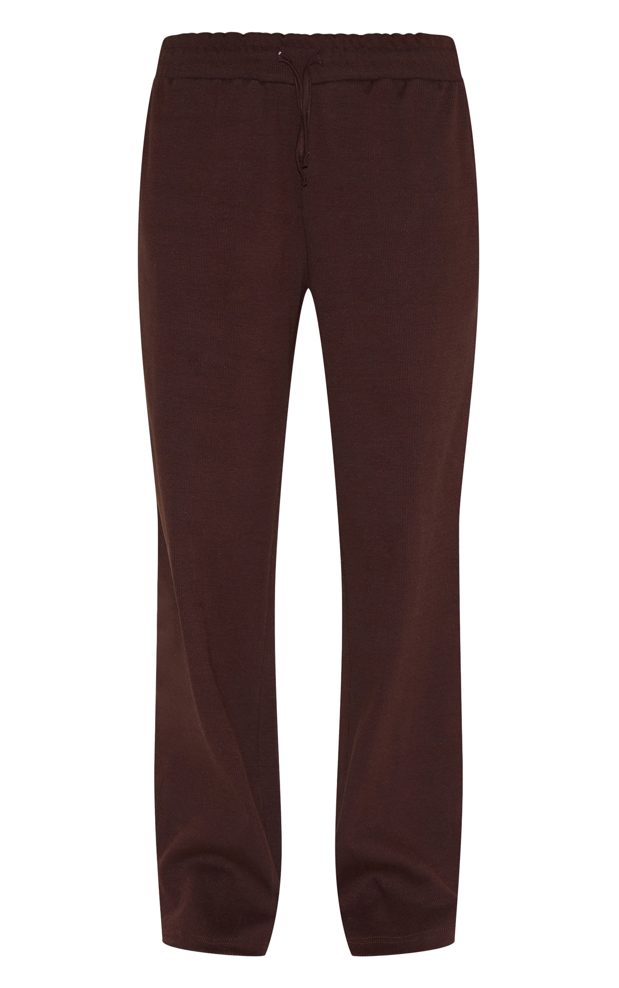 Dark Brown Ribbed Wide Leg Pants image 5