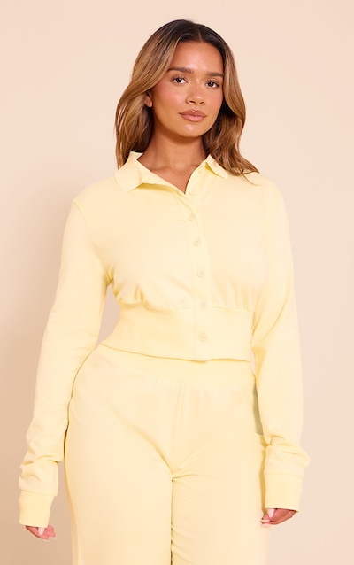 Shape Butter Cream Polo Button Front Cinched Waist Cardigan