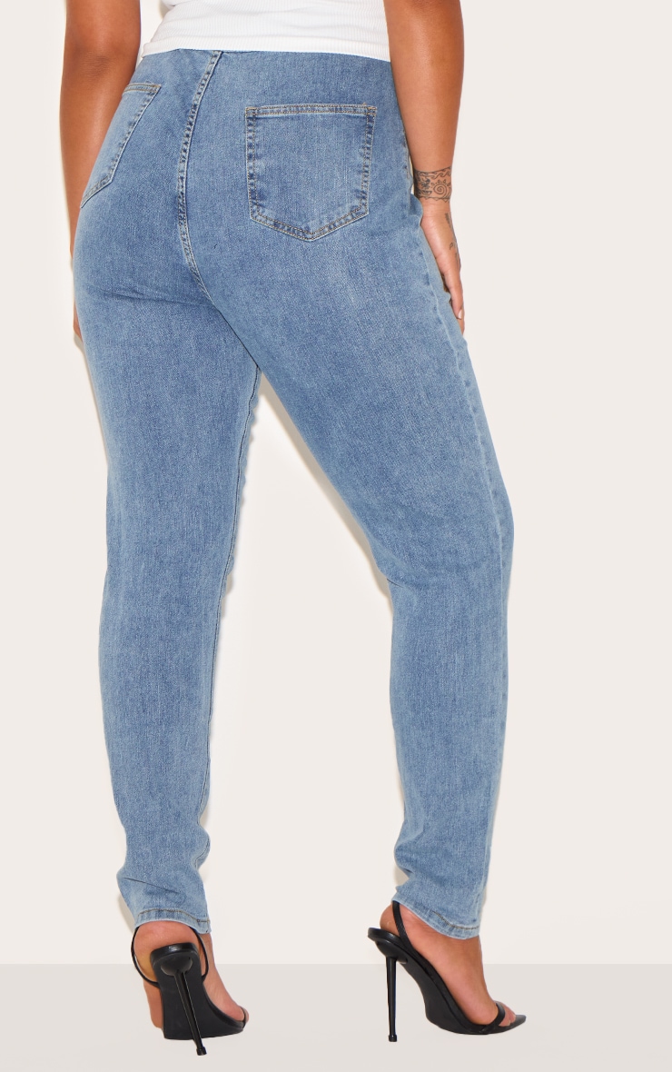PRETTYLITTLETHING Plus Vintage Wash Disco Skinny Jeans image 3