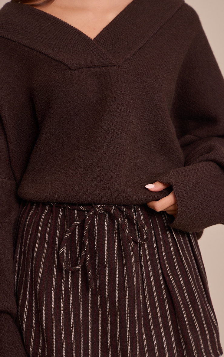 Dark Chocolate Brushed Pinstripe Skort image 5