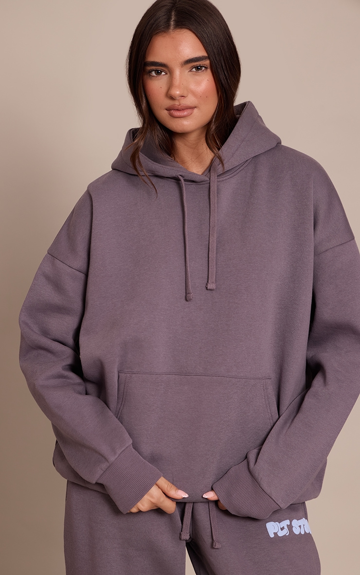 Charcoal PLT Studio Print Oversized Hoodie image 2