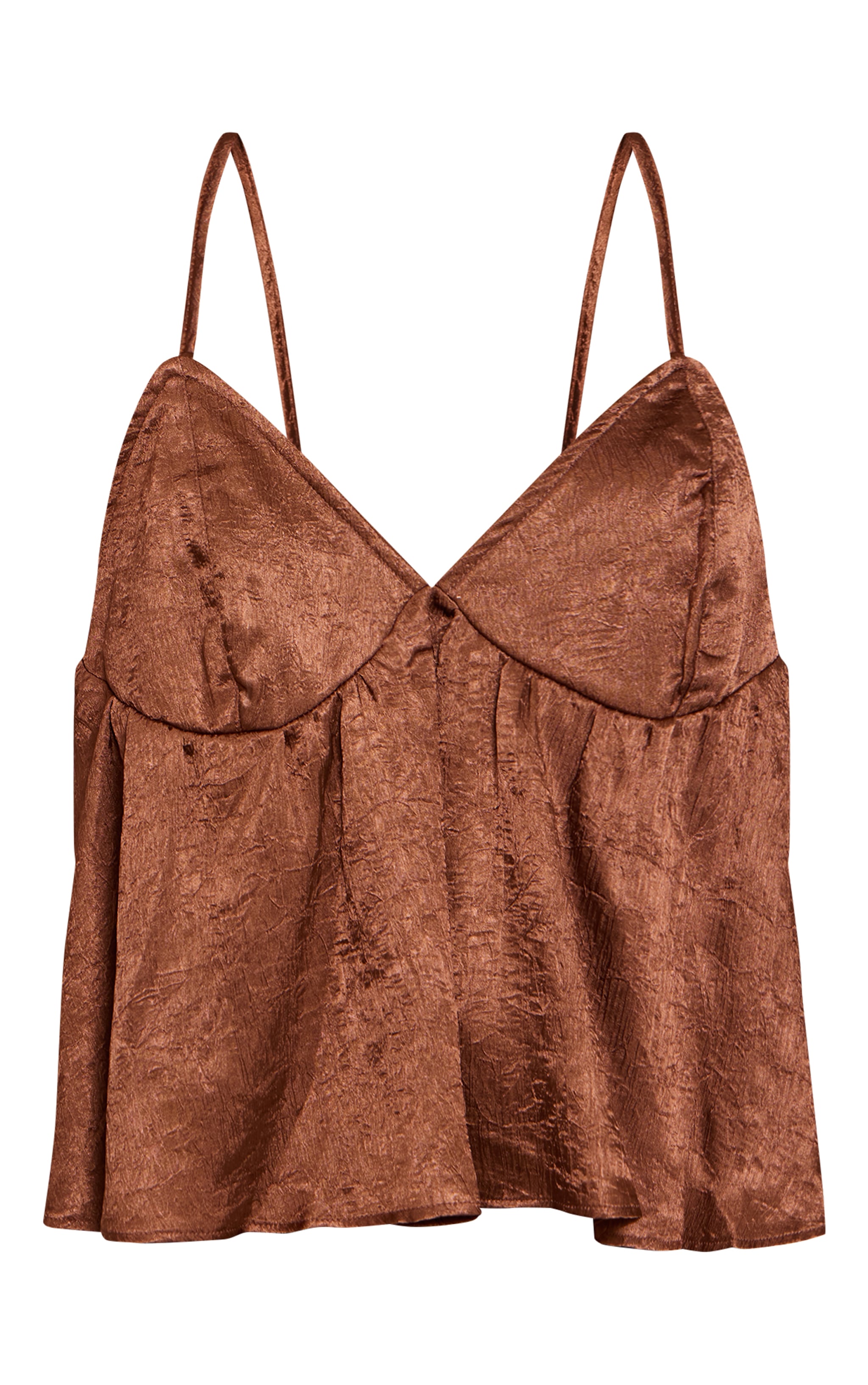 Chocolate Textured Satin Floaty Cami image 5