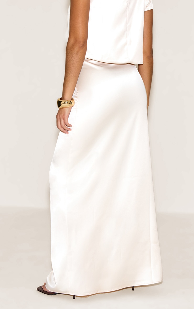 Champagne Satin Mid Rise Floaty Maxi Skirt image 3