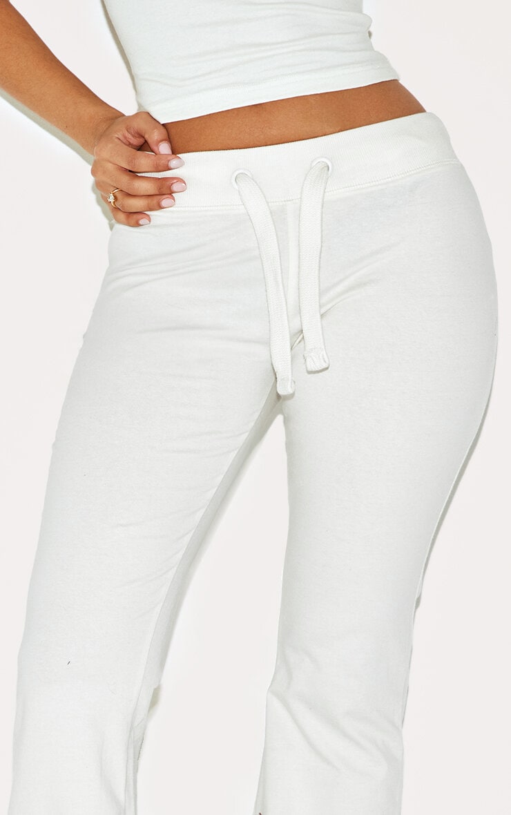 Petite Cream Low Rise Skinny Flare Pants image 4