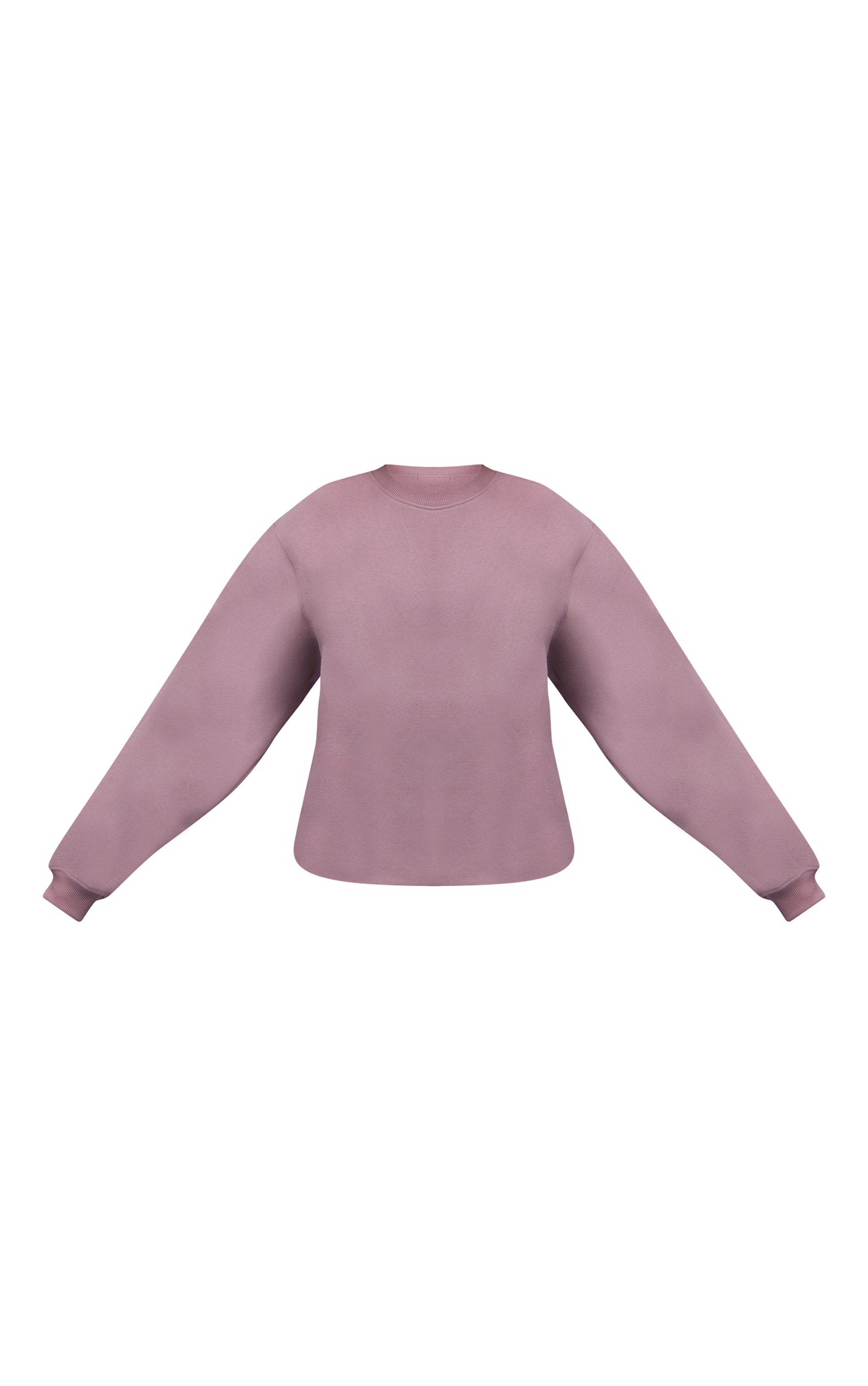 Mauve Cotton Fleece Oversized Crew Sweatshirt image 5