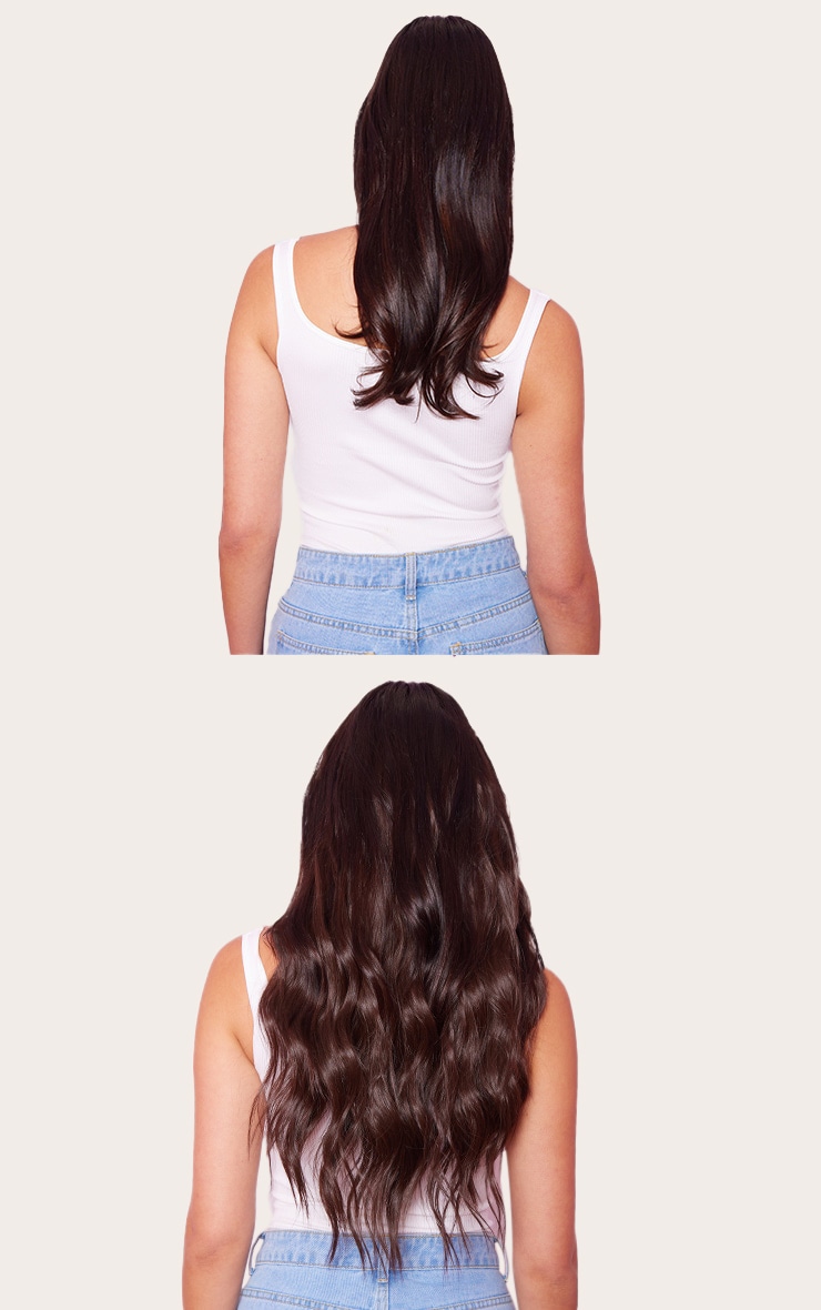 Lullabellz Super Thick 22" 5 Piece Wave Hair Extensions Chocolate Brown image 4
