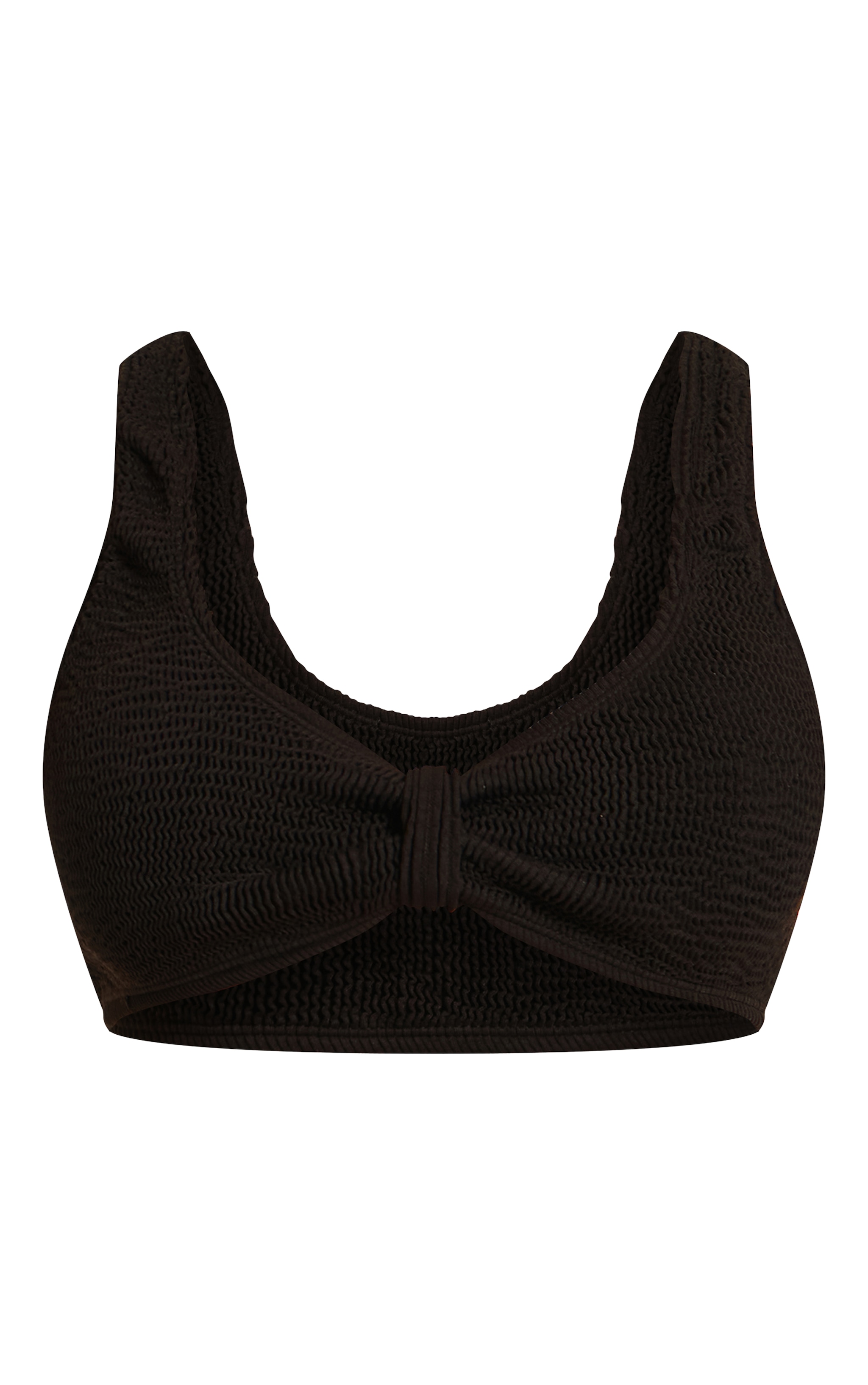 Black Crinkle Knot Front Bikini Top image 5