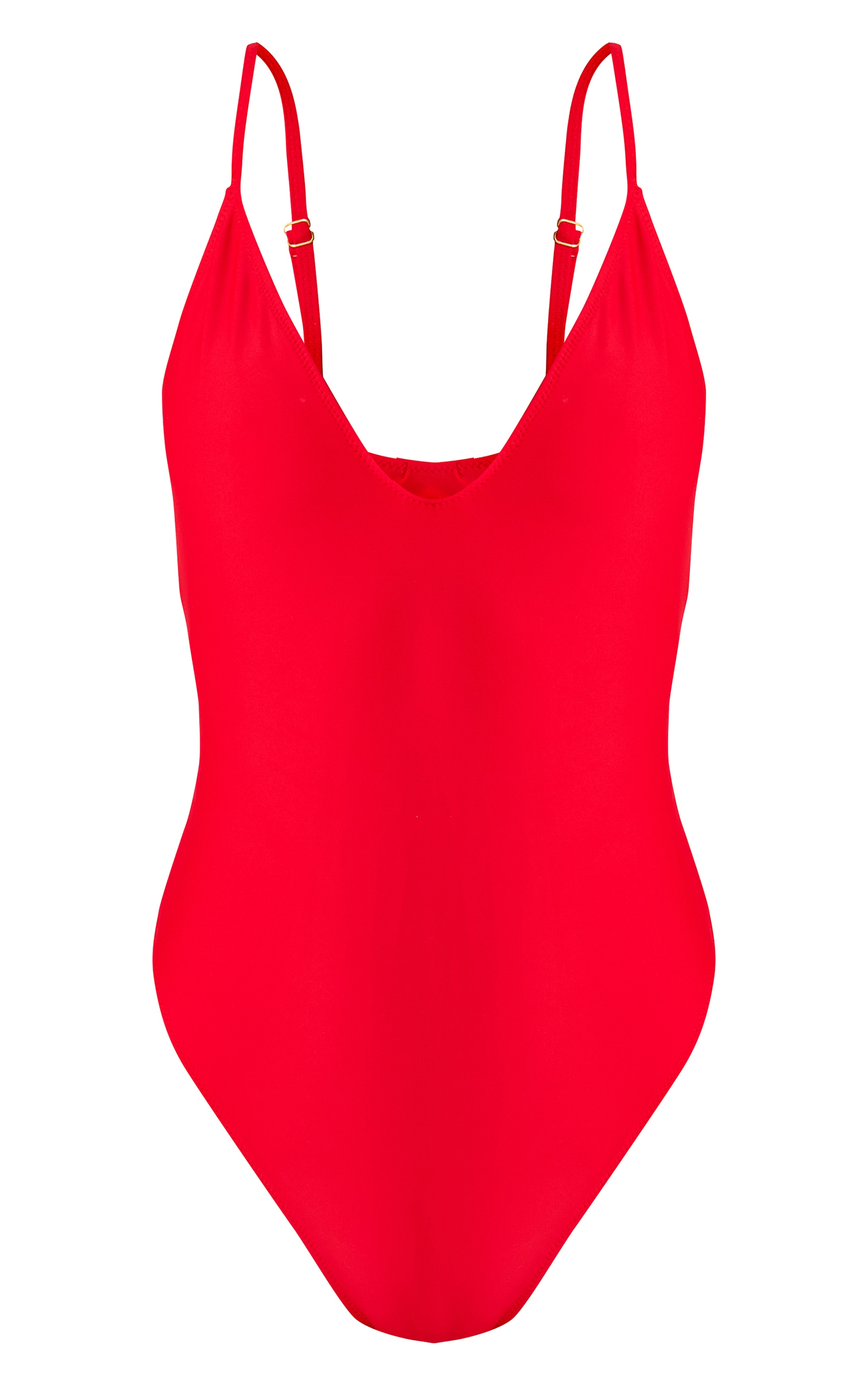 Red Basic Plunge Swimsuit image 5
