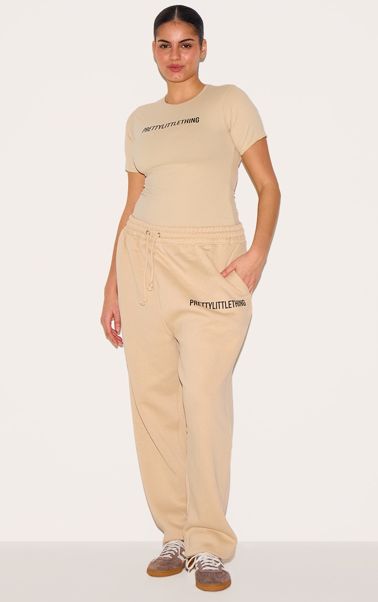 PRETTYLITTLETHING Plus Oatmeal Cap Sleeve Bodysuit image 3
