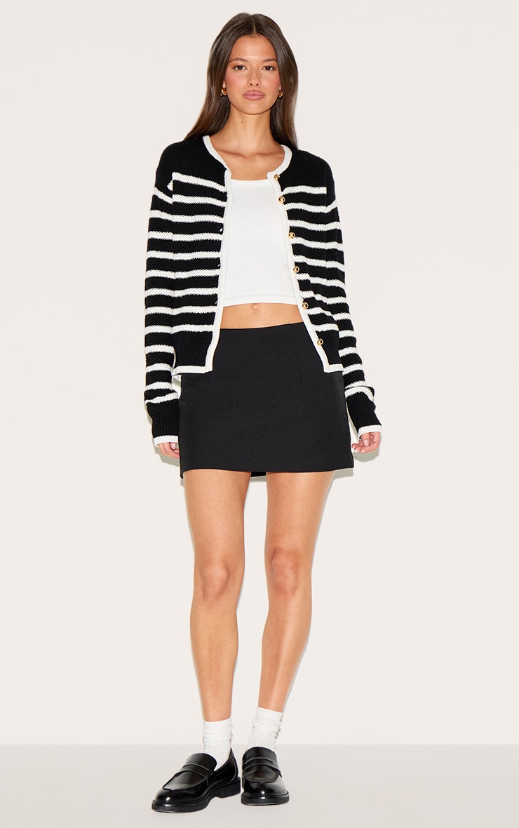 Black Stripe Knitted Cardigan image 3