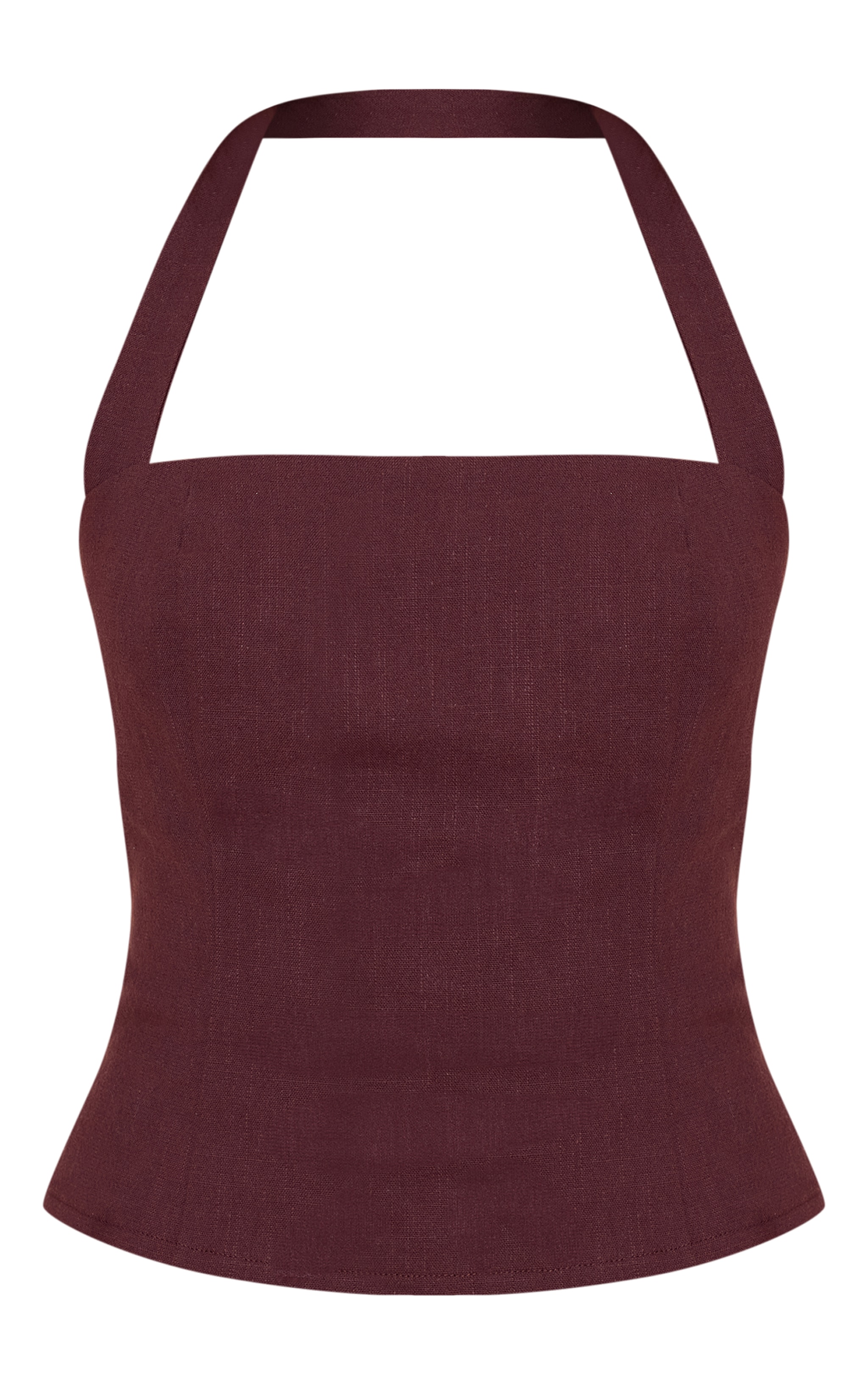 Deep Chocolate Premium Linen Halterneck Top image 5