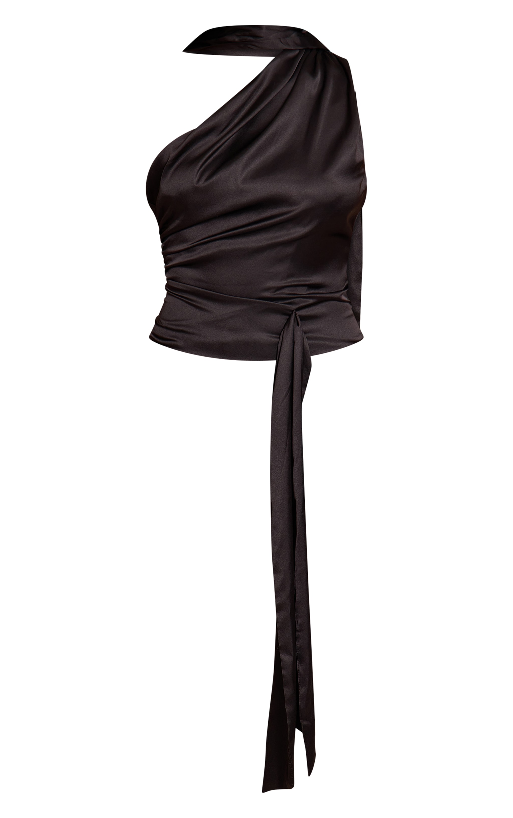 Black Satin Drape Top  image 5