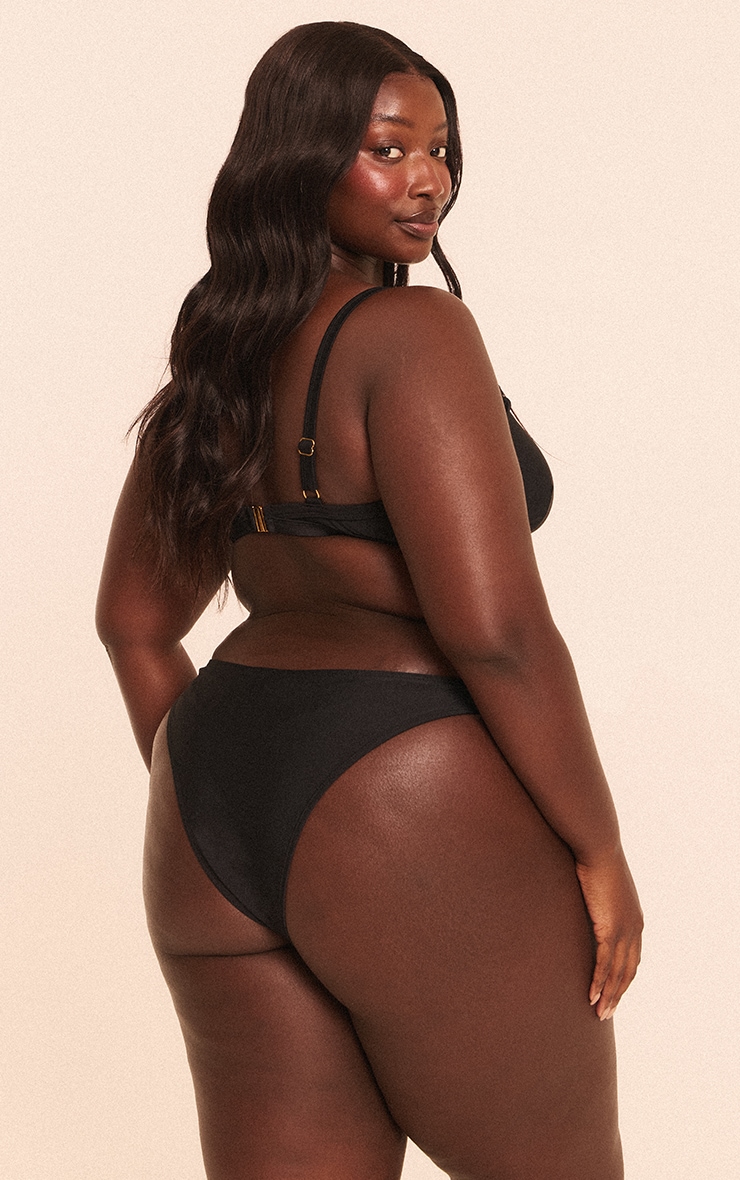 Plus Black Scoop Bikini Top image 2