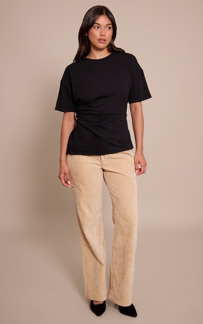 Camel Velour Straight Leg Pants