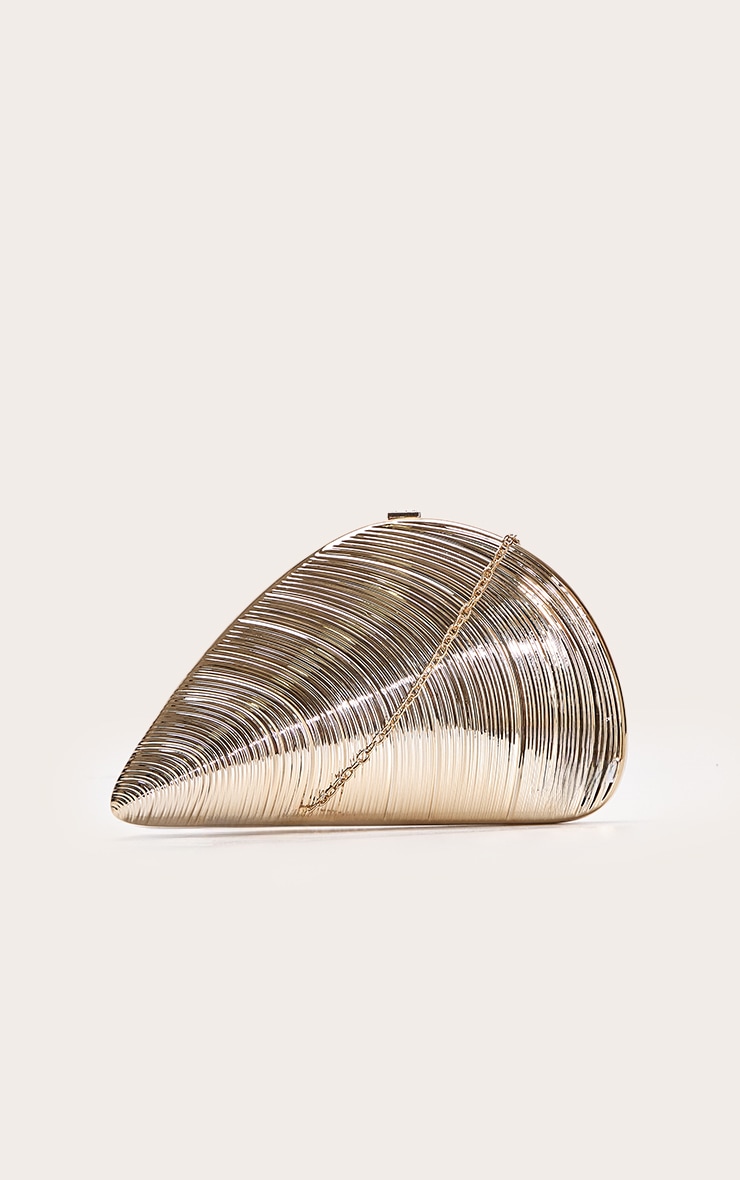 Gold Hard Shell Clutch image 2