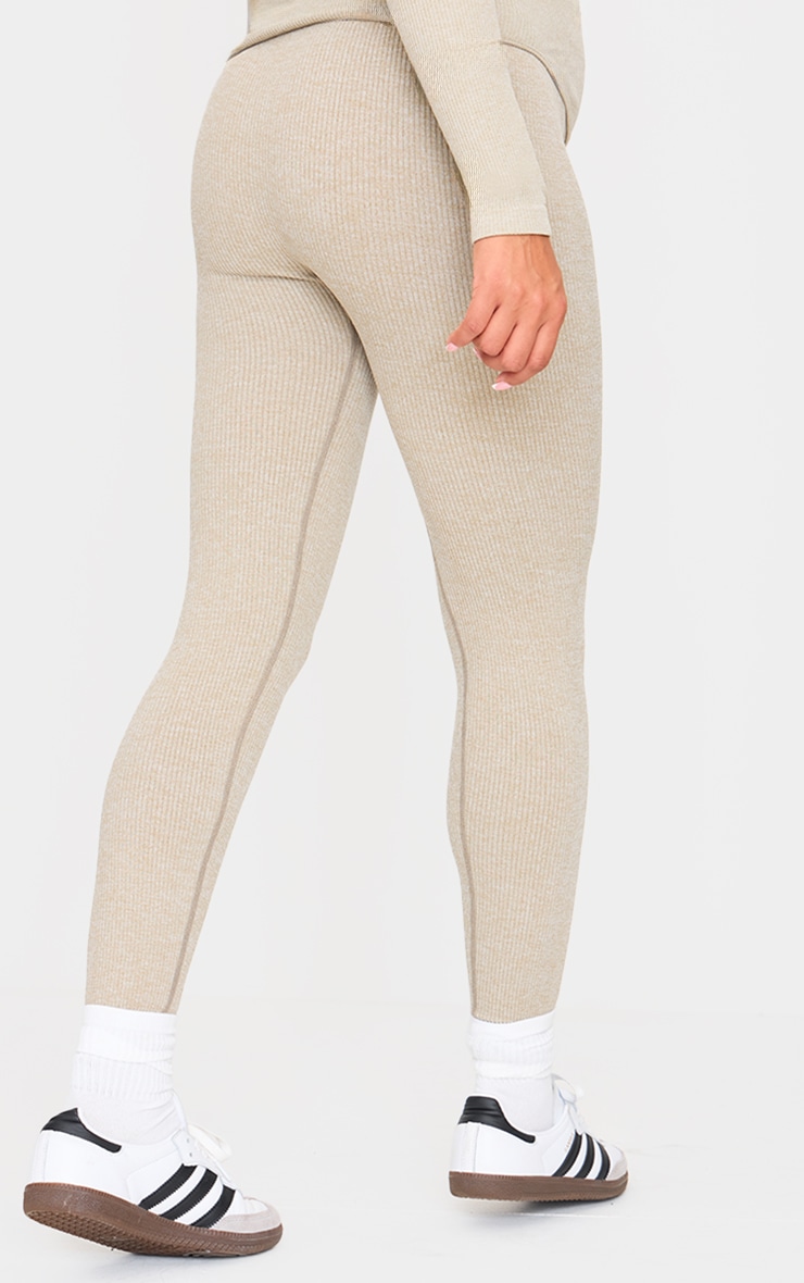 Maternity Moss Sand Ribbed Leggings image 3