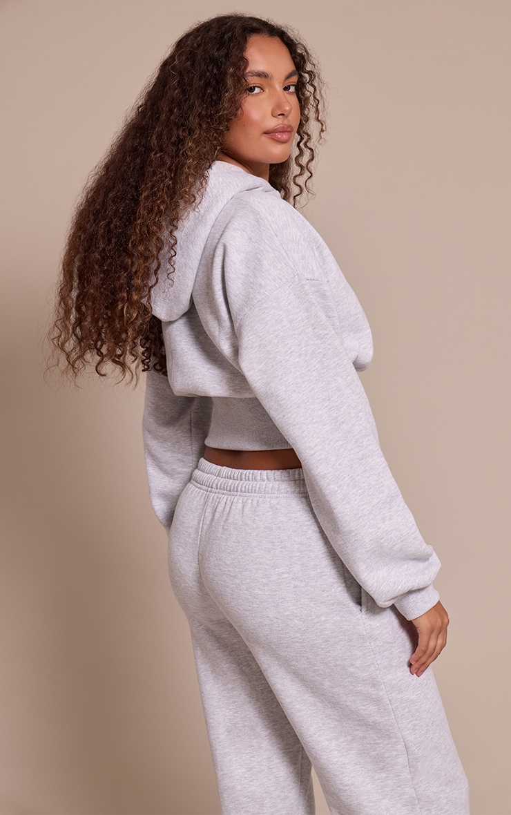 Tall Hoodie court gris cendré à étiquette PLT et taille cintrée image 2