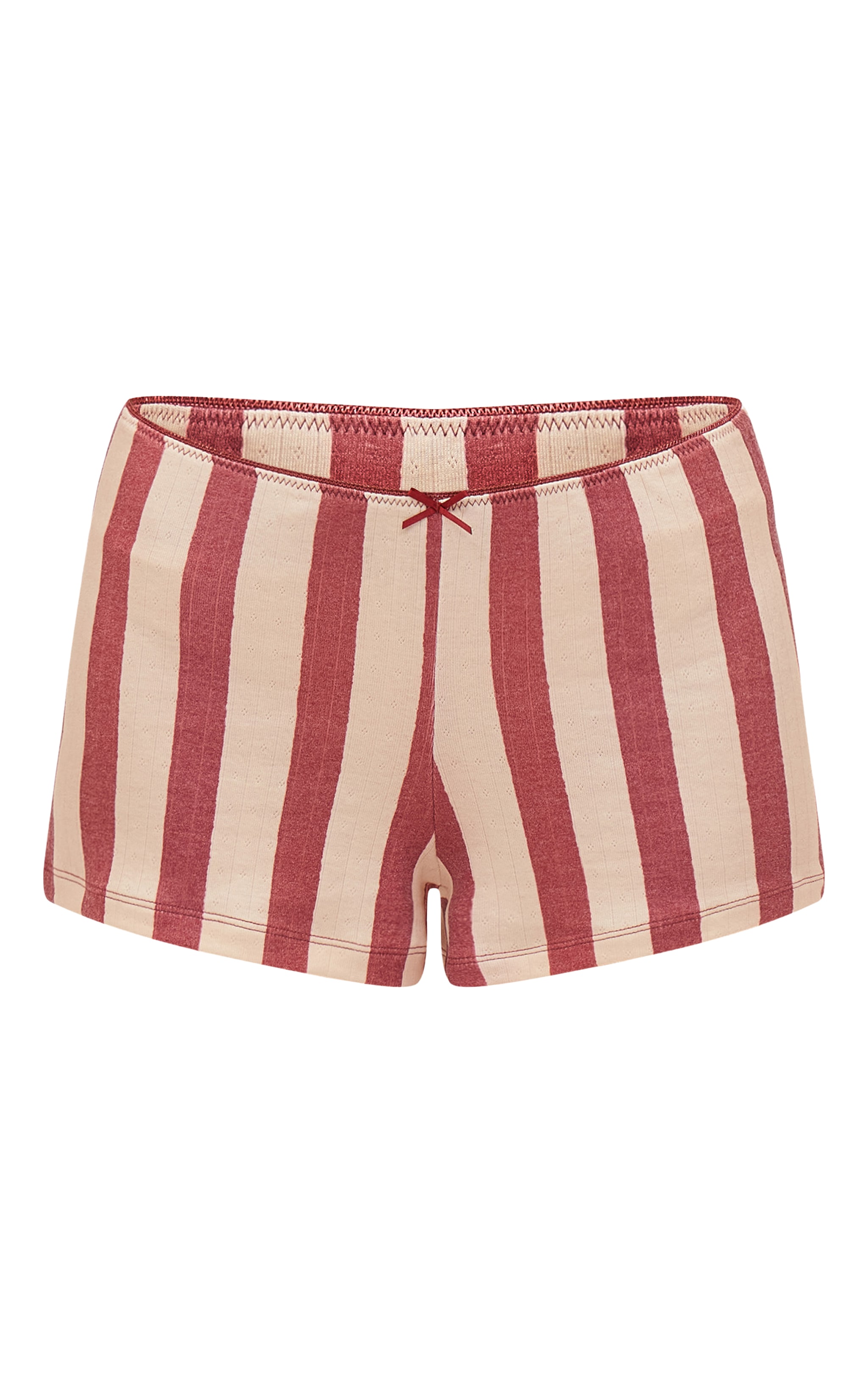 Red Stripe Pointelle Mini Pyjama Short image 6