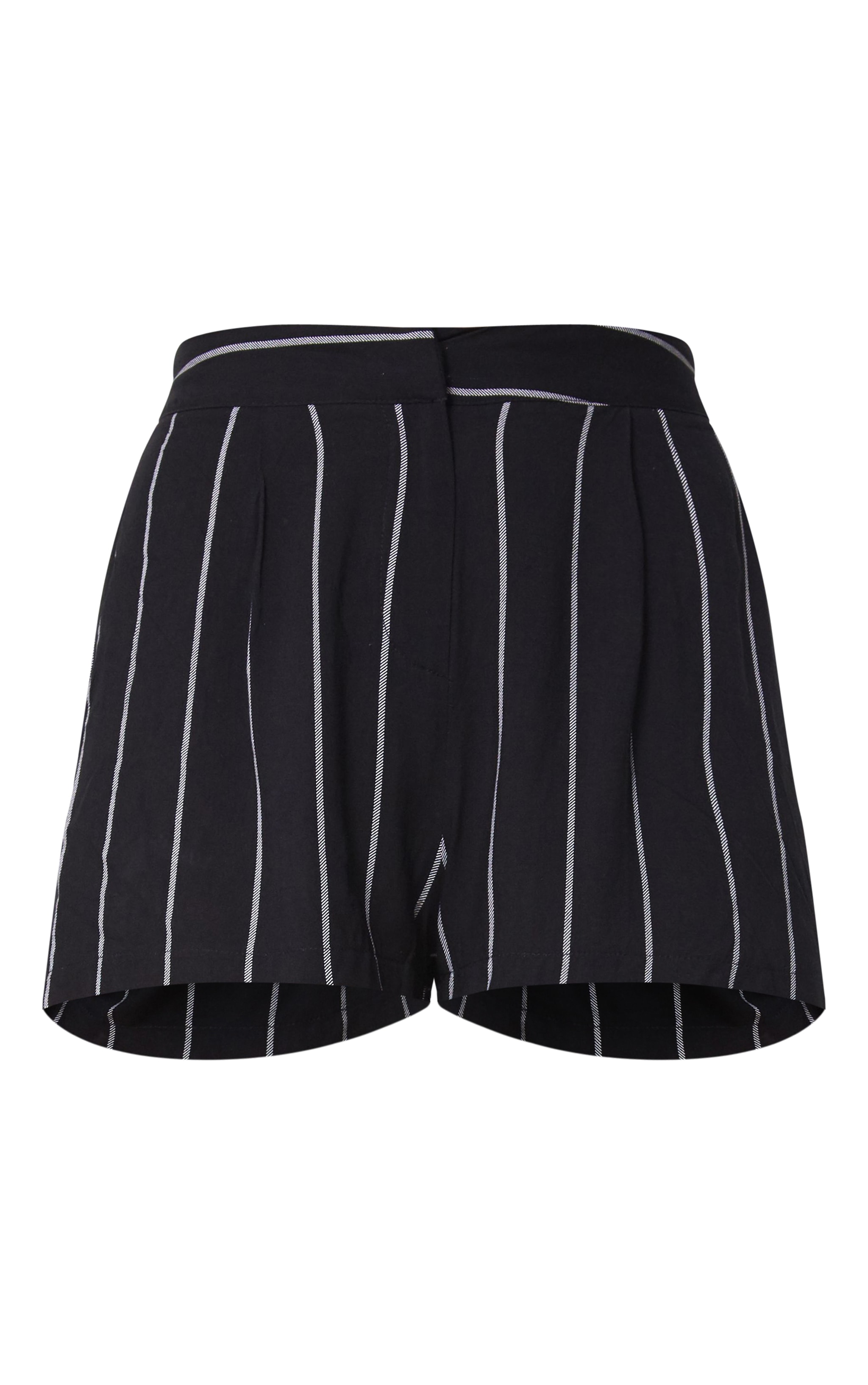 Black Pinstripe Suit Shorts Shorts PrettyLittleThing USA
