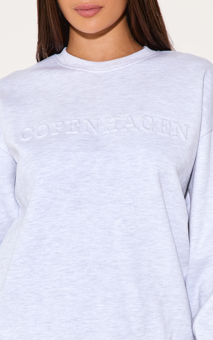 Ash Grey Premium Copenhagen Embossed Sweatshirt image 4