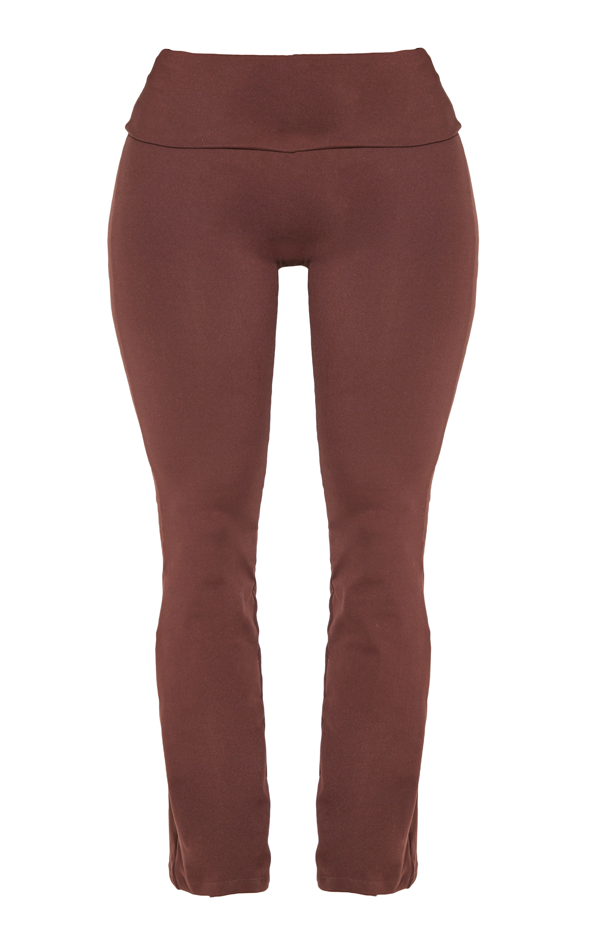 Shape Brown Stretch Sculpted Foldover Waist Flare Pants image 5