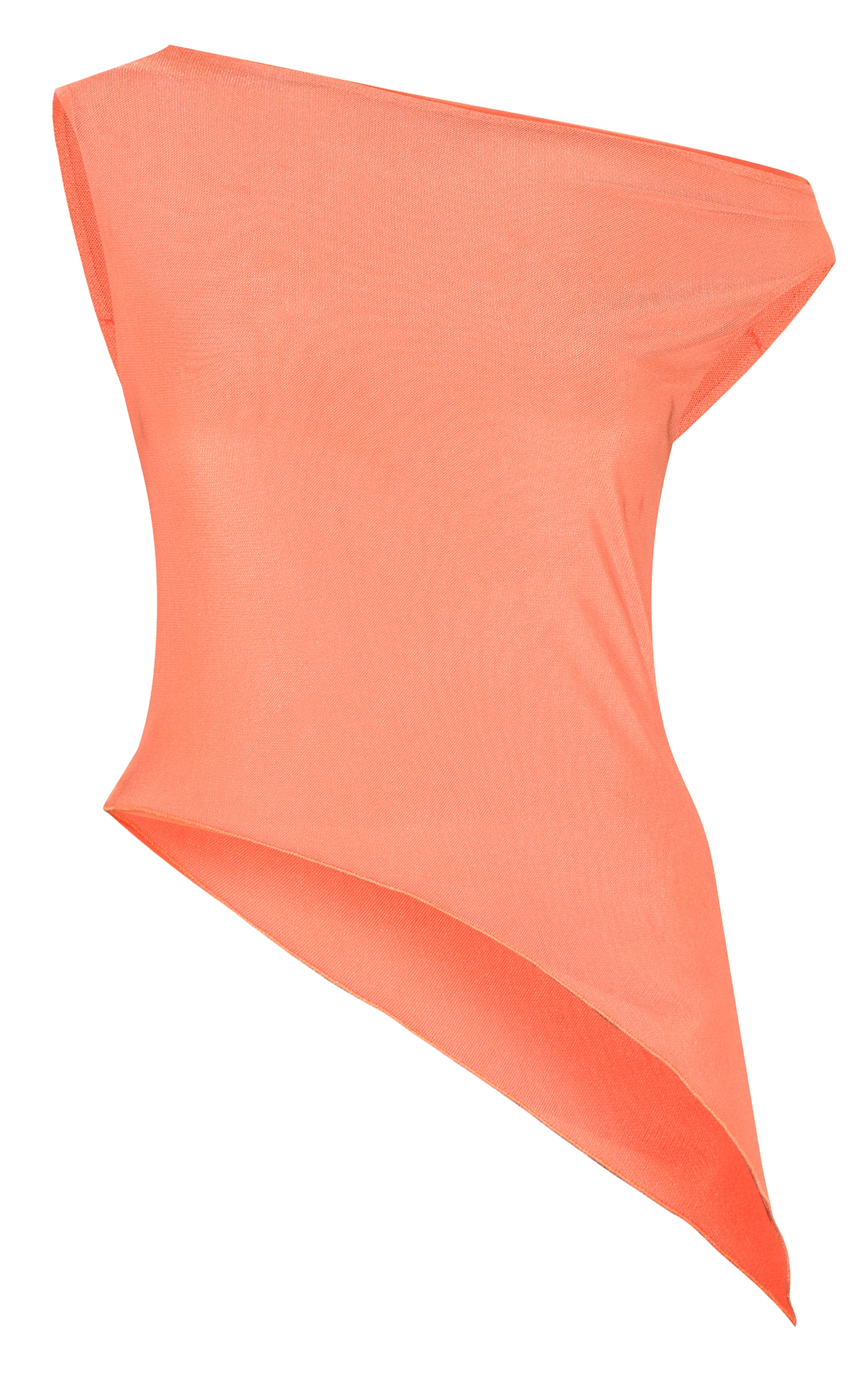 Paprika Asymmetric Neck Mesh Top image 5