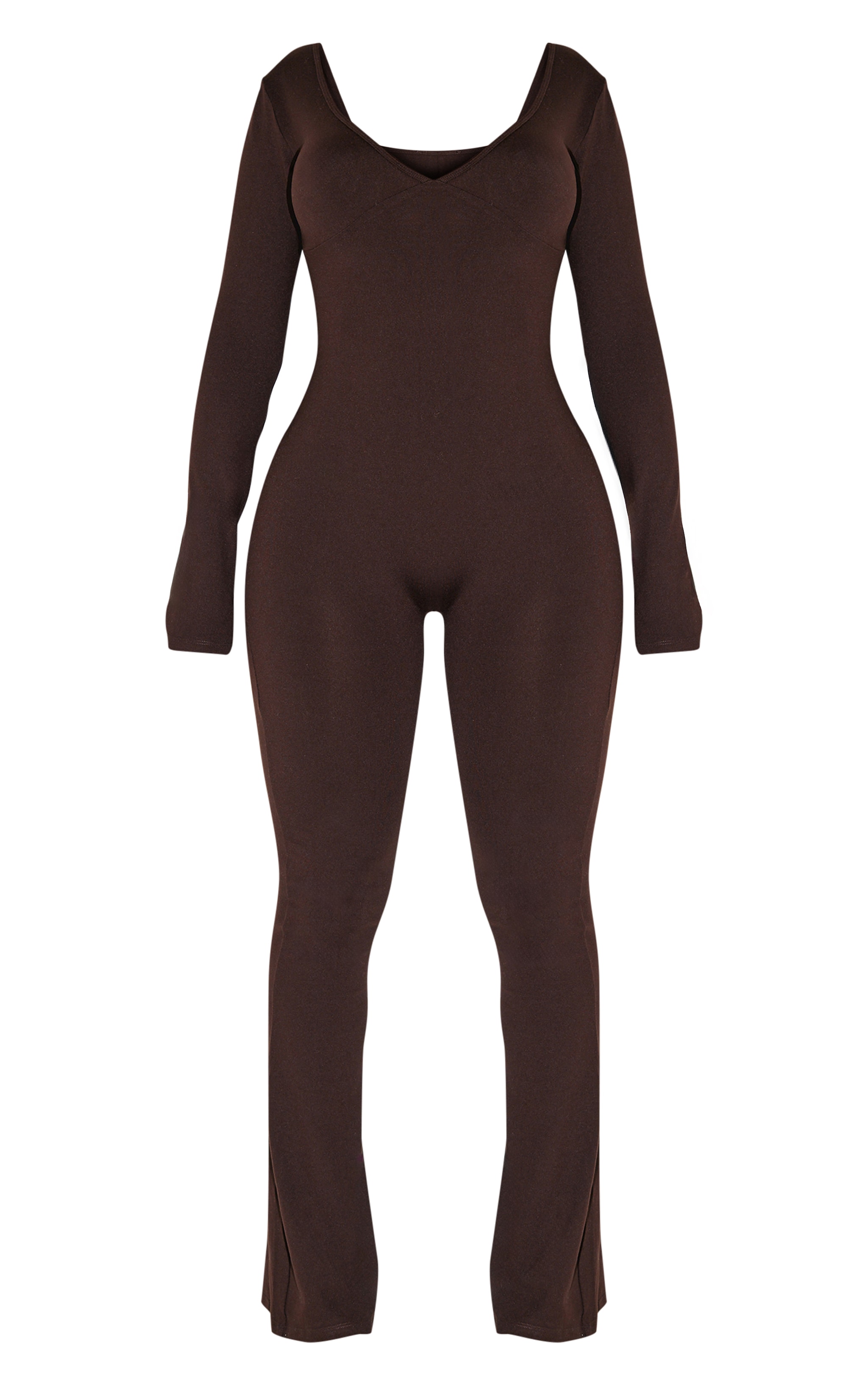  Shape Chocolate Sculpt Sweetheart Neck Flared Jumpsuit image 5