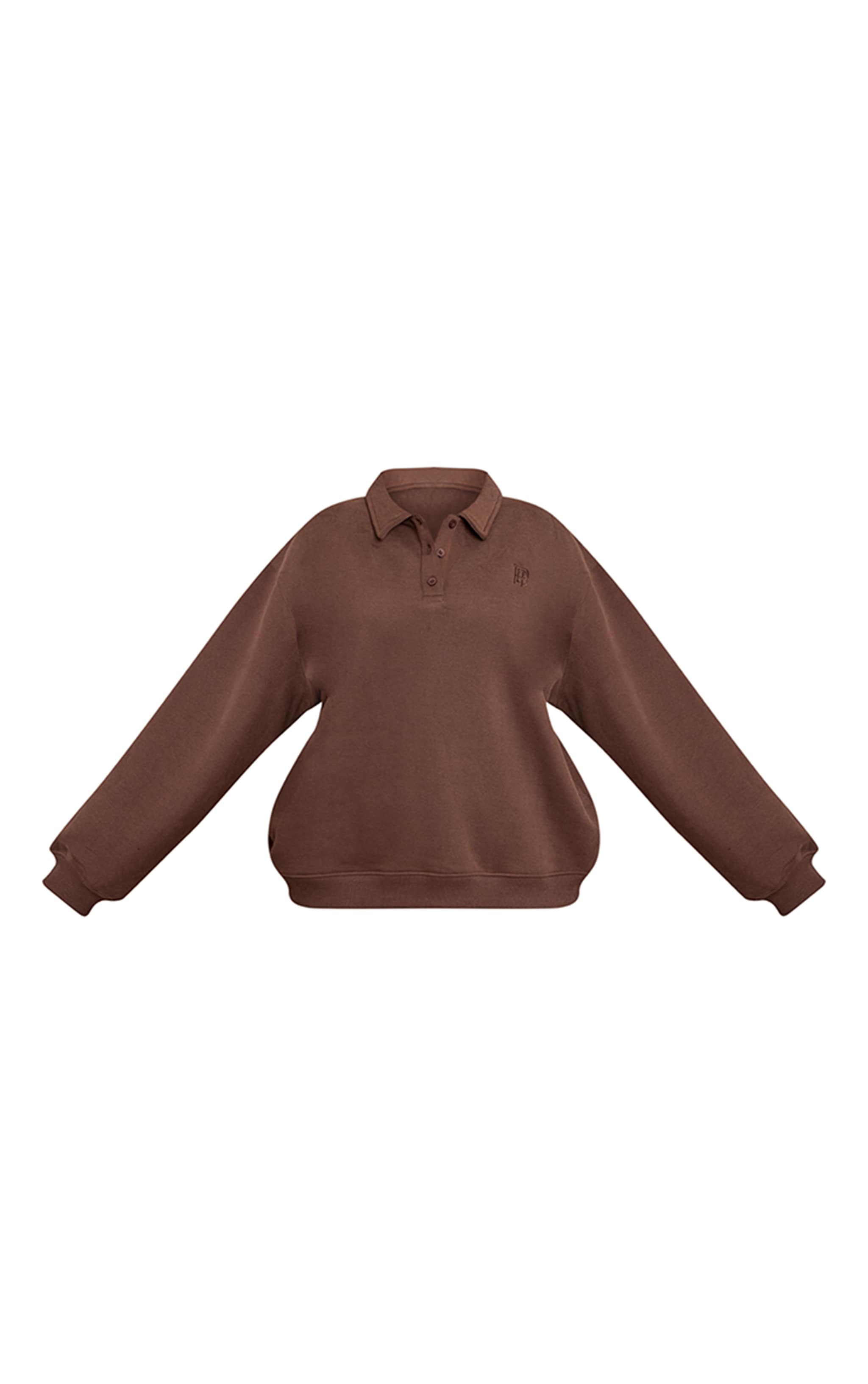 Plus Chocolate Prettylittlething Polo Sweatshirt image 5